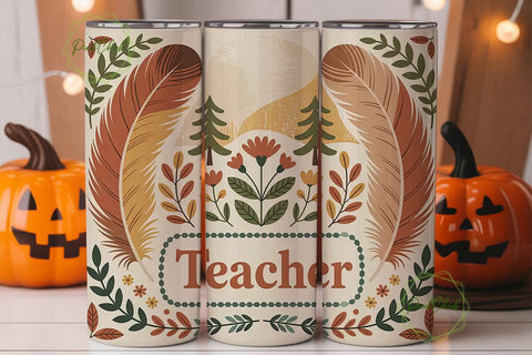 Boho Teacher 20oz Tumbler Wrap Sublimation PixelChick 