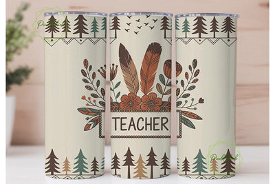 Boho Teacher 20oz Tumbler Wrap Sublimation PixelChick 