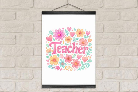 Boho Teacher Back To School Watercolor PNG Printable File Sublimation Creativedesigntee 