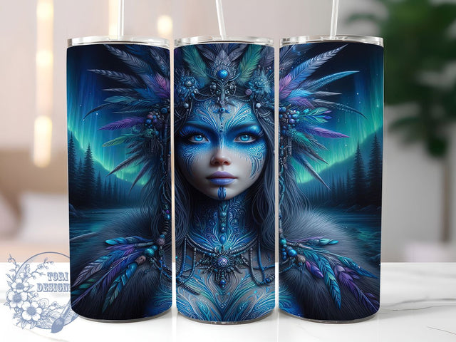 Boho Tribal Princess Tumbler Wrap, Boho Tribal Sublimation, Ethnic Pattern Drinkware, 20oz Skinny Tumbler Wrap, Native Inspired Design, Cultural Princess Wrap, Geometric Tribal Tumbler Sublimation ToriDesigns 