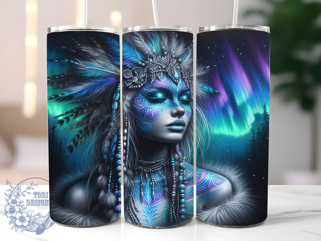 Boho Tribal Princess Tumbler Wrap, Boho Tribal Sublimation, Ethnic Pattern Drinkware, 20oz Skinny Tumbler Wrap, Native Inspired Design, Cultural Princess Wrap, Geometric Tribal Tumbler Sublimation ToriDesigns 