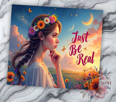 Boho Tumbler Design, Just Be Real Tumbler, Mystic Tumbler PNG, 20oz Sublimation Design, Bohemian Style Tumbler, Digital Download Tumbler, Inspirational Quote Tumbler Sublimation Li Zamperini 