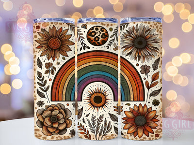 Boho Tumbler, Leopard Print, Rainbow Drinkware, 20oz Sublimation, PNG Design, Colorful Tumbler, Animal Print Gift, Trendy Drinkware Sublimation SvggirlplusArt 