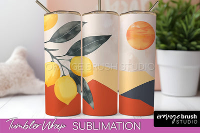 Boho Tumbler Wrap, Minimalist Landscape Tumbler Sublimation Sublimation OrangeBrushStudio 