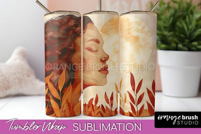Boho Tumbler Wrap, Minimalist Landscape Tumbler Sublimation Sublimation OrangeBrushStudio 