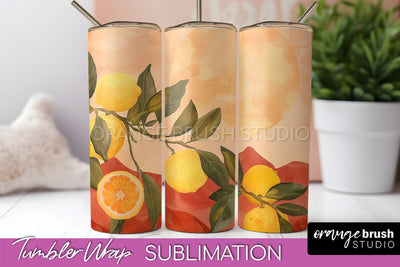 Boho Tumbler Wrap, Minimalist Landscape Tumbler Sublimation Sublimation OrangeBrushStudio 