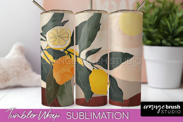 Boho Tumbler Wrap, Minimalist Landscape Tumbler Sublimation Sublimation OrangeBrushStudio 