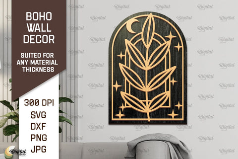 Boho Wall Decor Laser Cut Bundle. Boho Wood Wall Art SVG SVG Evgenyia Guschina 