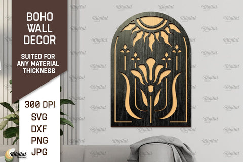 Boho Wall Decor Laser Cut Bundle. Boho Wood Wall Art SVG SVG Evgenyia Guschina 