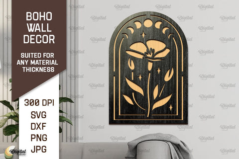 Boho Wall Decor Laser Cut Bundle. Boho Wood Wall Art SVG SVG Evgenyia Guschina 