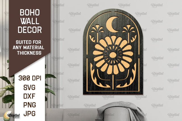 Boho Wall Decor Laser Cut Design. Boho Wood Wall Art SVG SVG Evgenyia Guschina 