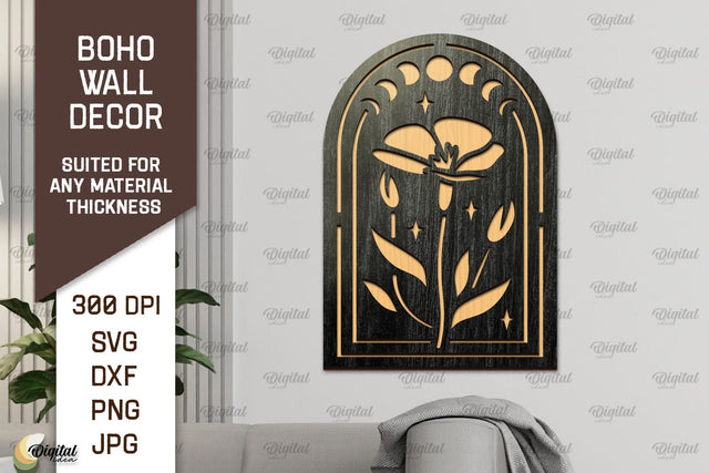 Boho Wall Decor Laser Cut Design. Boho Wood Wall Art SVG SVG Evgenyia Guschina 