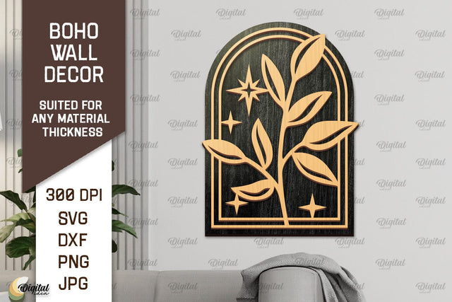 Boho Wall Decor Laser Cut Design. Boho Wood Wall Art SVG SVG Evgenyia Guschina 