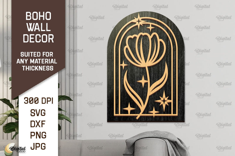 Boho Wall Decor Laser Cut Design. Boho Wood Wall Art SVG SVG Evgenyia Guschina 