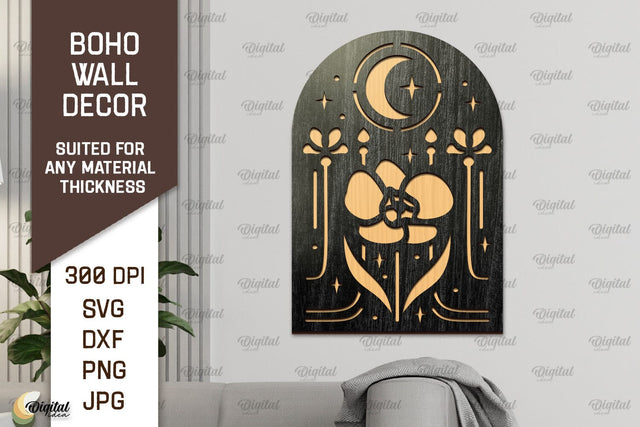 Boho Wall Decor Laser Cut Design. Boho Wood Wall Art SVG SVG Evgenyia Guschina 