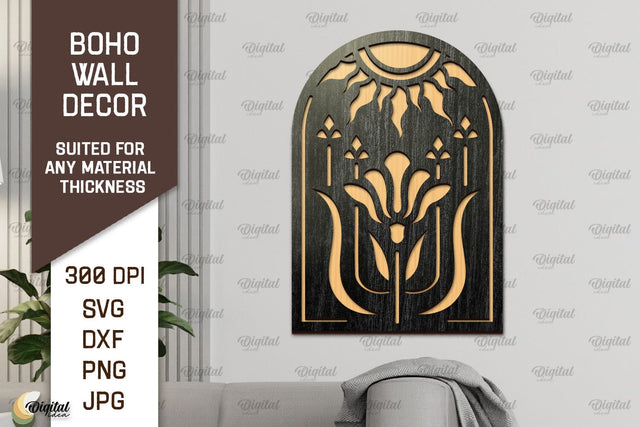 Boho Wall Decor Laser Cut Design. Boho Wood Wall Art SVG SVG Evgenyia Guschina 