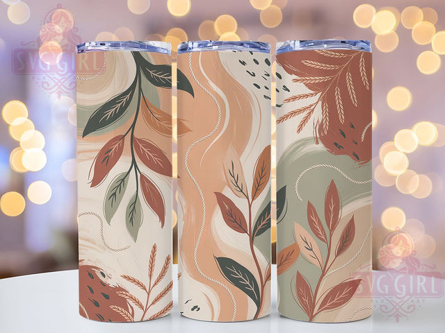 Boho Watercolor Autumn Leaves Tumbler, Watercolor Leaf Cup, 20Oz Tumbler Wrap, Sublimation Boho Design, Seamless Leaf Drinkware, Autumn Boho Mug Wrap, Botanical Bohemian Tumbler Sublimation SvggirlplusArt 