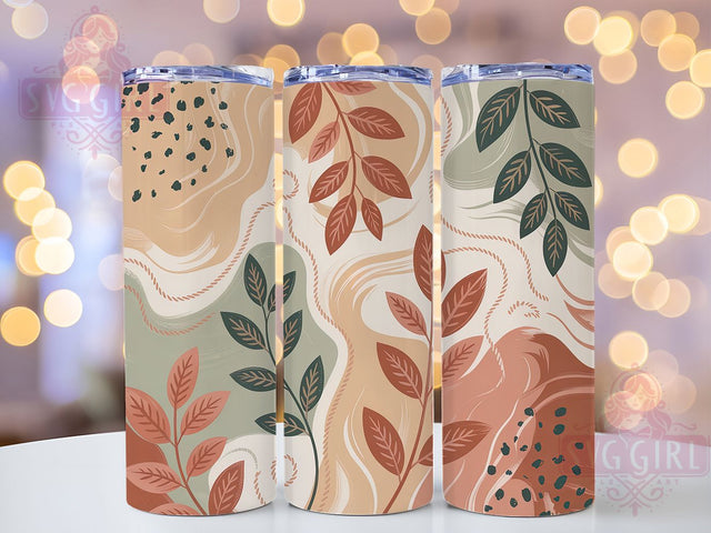 Boho Watercolor Autumn Leaves Tumbler, Watercolor Leaf Cup, 20Oz Tumbler Wrap, Sublimation Boho Design, Seamless Leaf Drinkware, Autumn Boho Mug Wrap, Botanical Bohemian Tumbler Sublimation SvggirlplusArt 