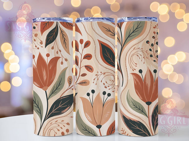 Boho Watercolor Autumn Leaves Tumbler, Watercolor Leaf Cup, 20Oz Tumbler Wrap, Sublimation Boho Design, Seamless Leaf Drinkware, Autumn Boho Mug Wrap, Botanical Bohemian Tumbler Sublimation SvggirlplusArt 