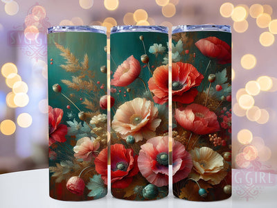 Boho Watercolor Floral Tumbler, Watercolor Flowers, Artistic Style, Whimsical Design, Vibrant Pattern, 20Oz Tumbler, Sublimation Wrap Sublimation SvggirlplusArt 