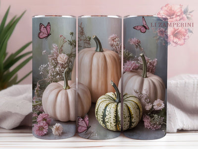 Boho Watercolor Pink Pumpkin Tumbler Wrap, Fall Tumbler Wrap, Watercolor Pumpkin Png, 20oz Skinny Tumbler Png, Autumn Tumbler Design, Girly Fall Tumbler, Boho Fall Sublimation Sublimation Li Zamperini 