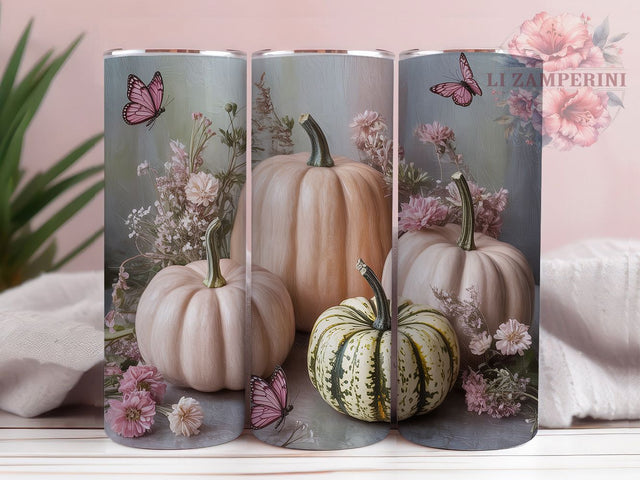 Boho Watercolor Pink Pumpkin Tumbler Wrap, Fall Tumbler Wrap, Watercolor Pumpkin Png, 20oz Skinny Tumbler Png, Autumn Tumbler Design, Girly Fall Tumbler, Boho Fall Sublimation Sublimation Li Zamperini 