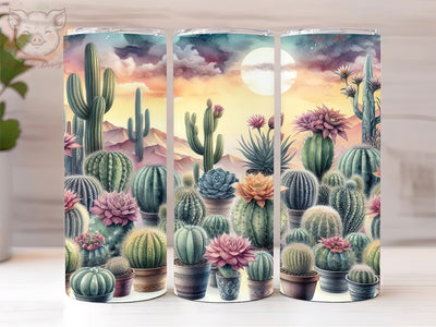 Boho Western Cactus 20oz Tumbler Png, Straight & Tapered Tumbler Png, Desert Cactus Tumbler Png, Digital Download PNG Sublimation Lara' s Designs 