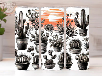 Boho Western Cactus 20oz Tumbler Png, Straight & Tapered Tumbler Png, Desert Cactus Tumbler Png, Digital Download PNG Sublimation Lara' s Designs 