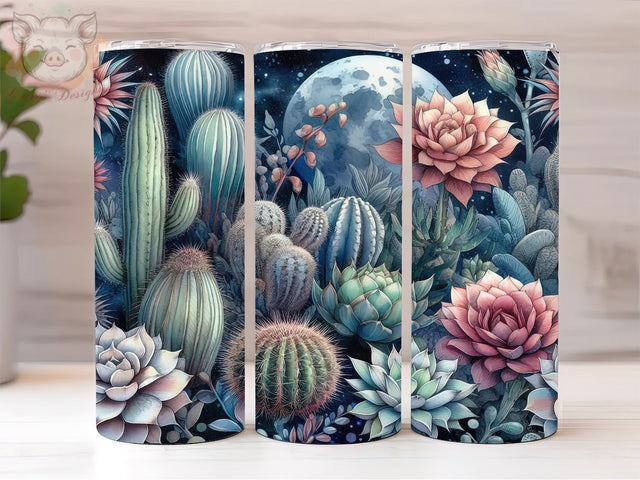 Boho Western Cactus 20oz Tumbler Png, Straight & Tapered Tumbler Png, Desert Cactus Tumbler Png, Digital Download PNG Sublimation Lara' s Designs 
