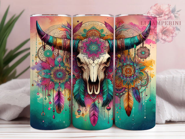 Boho Western Cow Skull Tumbler, Country Rustic Tumbler, 20oz Sublimation Wrap, Boho Western Tumbler, Southwestern Tumbler PNG, Desert Aesthetic Tumbler, Digital Download Sublimation Li Zamperini 