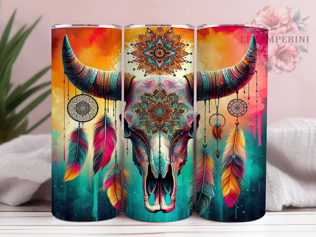 Boho Western Cow Skull Tumbler, Country Rustic Tumbler, 20oz Sublimation Wrap, Boho Western Tumbler, Southwestern Tumbler PNG, Desert Aesthetic Tumbler, Digital Download Sublimation Li Zamperini 