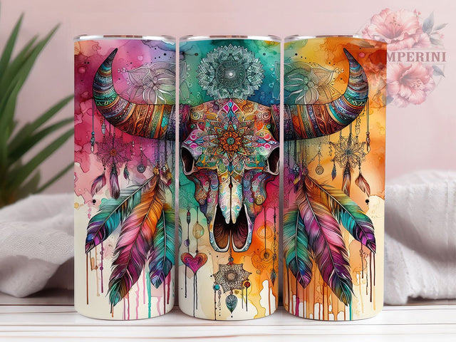 Boho Western Cow Skull Tumbler, Country Rustic Tumbler, 20oz Sublimation Wrap, Boho Western Tumbler, Southwestern Tumbler PNG, Desert Aesthetic Tumbler, Digital Download Sublimation Li Zamperini 