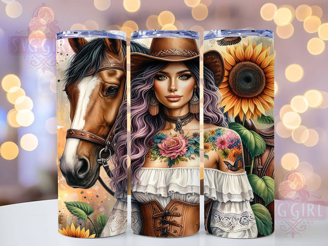 Boho Western Cowgirl Rustic Rodeo Tumbler, Western Tumbler, Cowgirl Tumbler, Rustic Tumbler, 20oz Sublimation Wrap, Rodeo Tumbler, Southwestern Tumbler Sublimation SvggirlplusArt 