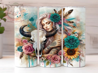 Boho Western Cowgirl Tumbler 20Oz Tumbler, Cowgirl Tumbler, Rustic Wrap, Western Girl, Sublimation Design, 20Oz Cup, Country Boho Sublimation Lara' s Designs 