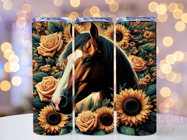 Boho Western Horse Tumbler Wrap, Ranch Life Cup, 20oz Western Tumbler Wrap, Rustic Farm Animal PNG, Country Horse Sublimation, Equestrian Gift Cup, Wild Mustang Tumbler Design Sublimation SvggirlplusArt 