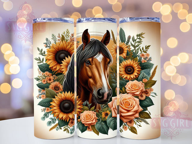 Boho Western Horse Tumbler Wrap, Ranch Life Cup, 20oz Western Tumbler Wrap, Rustic Farm Animal PNG, Country Horse Sublimation, Equestrian Gift Cup, Wild Mustang Tumbler Design Sublimation SvggirlplusArt 