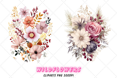 Boho Wild Flowers, Watercolor Wild Flower, Wild Flower PNG, Watercolor Flower PNG, Wild Flower Bouquets, Boho Flower, Flower Sublimation FloridPrintables 