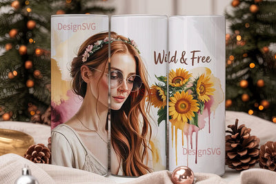 Boho Wild & Free 20oz Tumbler Wrap Sublimation DesignSVG 