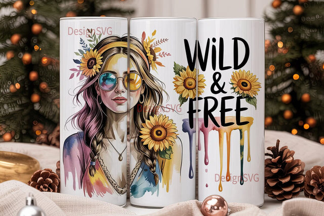 Boho Wild & Free 20oz Tumbler Wrap Sublimation DesignSVG 
