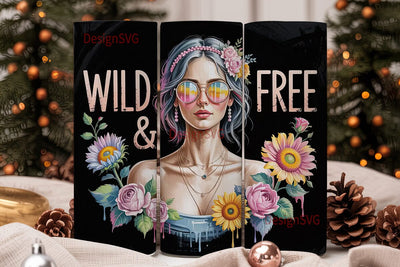 Boho Wild & Free 20oz Tumbler Wrap Sublimation DesignSVG 