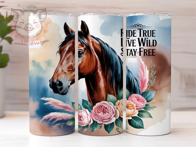 Boho Wild Horse Freedom Tumbler Wrap, Free Spirit Design, Equestrian Art, Horse Lover Cup, Western Freedom Gift, Wild Horse Wrap, Boho Rider Sublimation Sublimation Lara' s Designs 