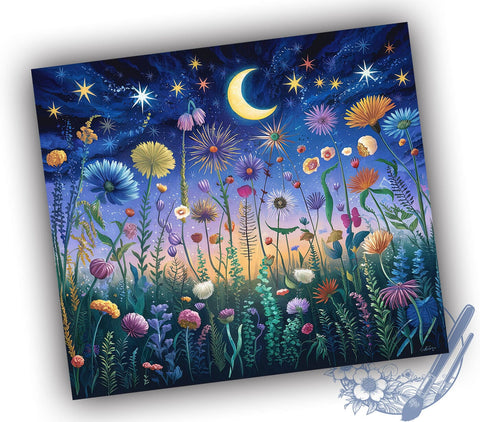 Boho Wildflower 20oz Skinny Tumbler, Floral Tumbler Png, Straight & Tapered Tumbler Wrap, Instant Digital Download Sublimation ToriDesigns 