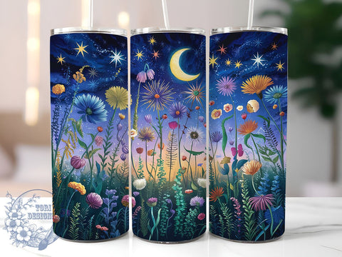 Boho Wildflower 20oz Skinny Tumbler, Floral Tumbler Png, Straight & Tapered Tumbler Wrap, Instant Digital Download Sublimation ToriDesigns 