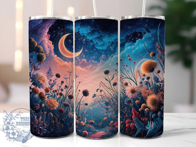 Boho Wildflower 20oz Skinny Tumbler, Floral Tumbler Png, Straight & Tapered Tumbler Wrap, Instant Digital Download Sublimation ToriDesigns 