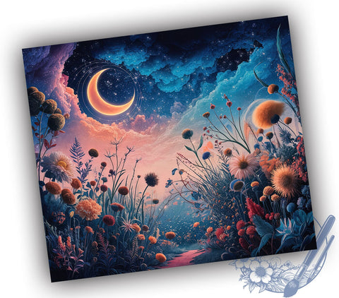 Boho Wildflower 20oz Skinny Tumbler, Floral Tumbler Png, Straight & Tapered Tumbler Wrap, Instant Digital Download Sublimation ToriDesigns 