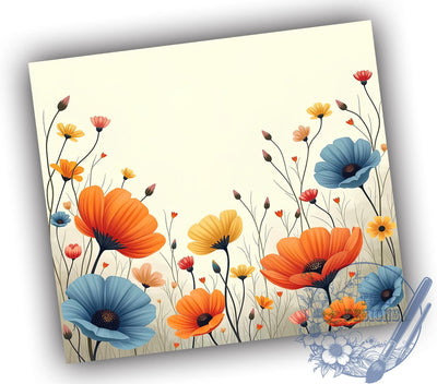 Boho Wildflower 20oz Tumbler, Wildflower Design, 20oz Tumbler Wrap, Sublimation Tumbler, Floral Tumbler, Nature Inspired Gift, Vintage Flower Tumbler Sublimation ToriDesigns 