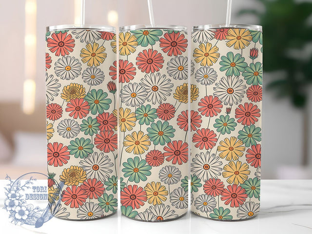Boho Wildflower 20oz Tumbler Wrap, Wildflower Tumbler, Floral Tumbler Design, 20oz Tumbler Wrap, Boho Floral Design, Sublimation Tumbler Wrap, Bohemian Tumbler Sublimation ToriDesigns 