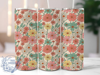 Boho Wildflower 20oz Tumbler Wrap, Wildflower Tumbler, Floral Tumbler Design, 20oz Tumbler Wrap, Boho Floral Design, Sublimation Tumbler Wrap, Bohemian Tumbler Sublimation ToriDesigns 