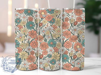 Boho Wildflower 20oz Tumbler Wrap, Wildflower Tumbler, Floral Tumbler Design, 20oz Tumbler Wrap, Boho Floral Design, Sublimation Tumbler Wrap, Bohemian Tumbler Sublimation ToriDesigns 