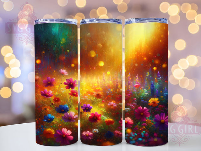 Boho Wildflower Botanical Tumbler, Boho Flower Sublimation, Vintage Botanical Design, Watercolor Meadow Art, Cottagecore Aesthetic, Rustic Garden Print Sublimation SvggirlplusArt 